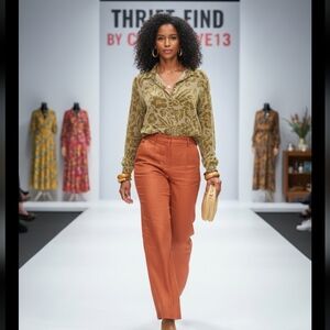 Olive Green Patterned Top